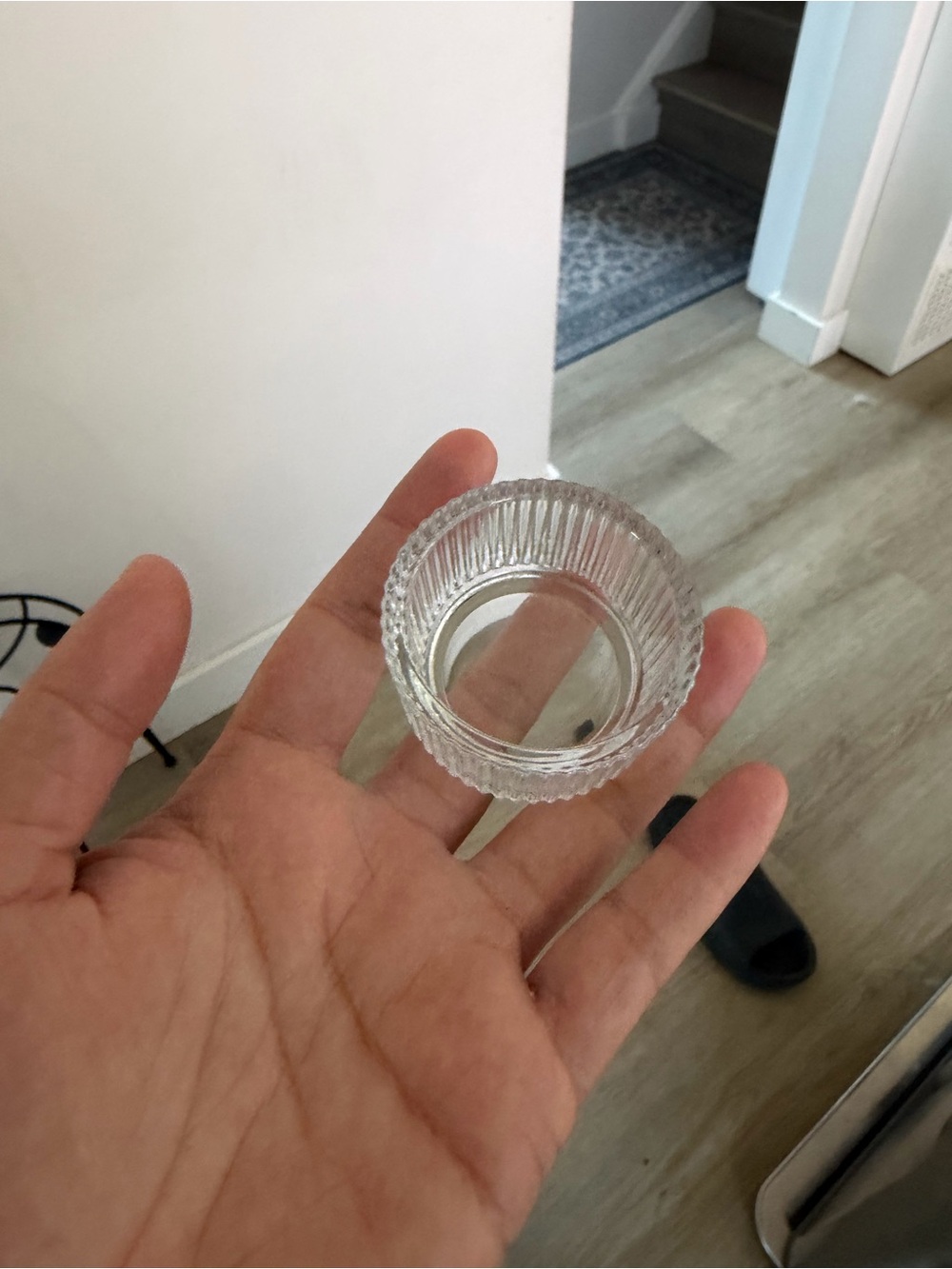 Clear Ribbed Glass Votive Candle Holder
